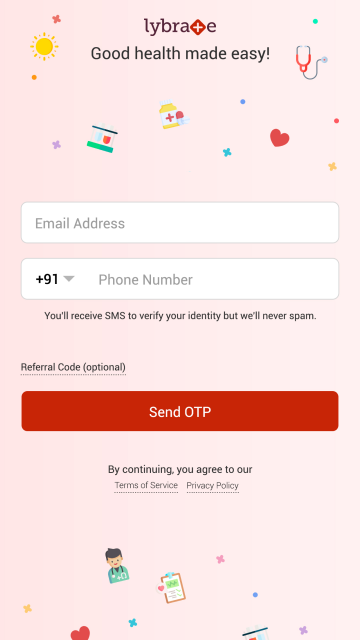 Login screen