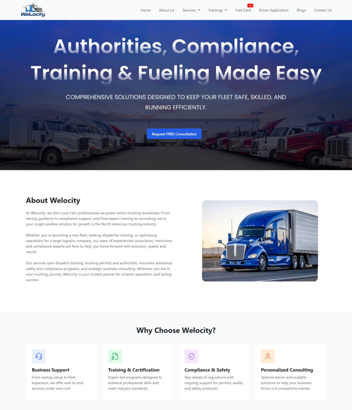 Welocity homepage
