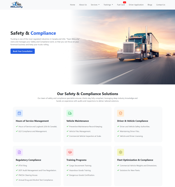 Services page